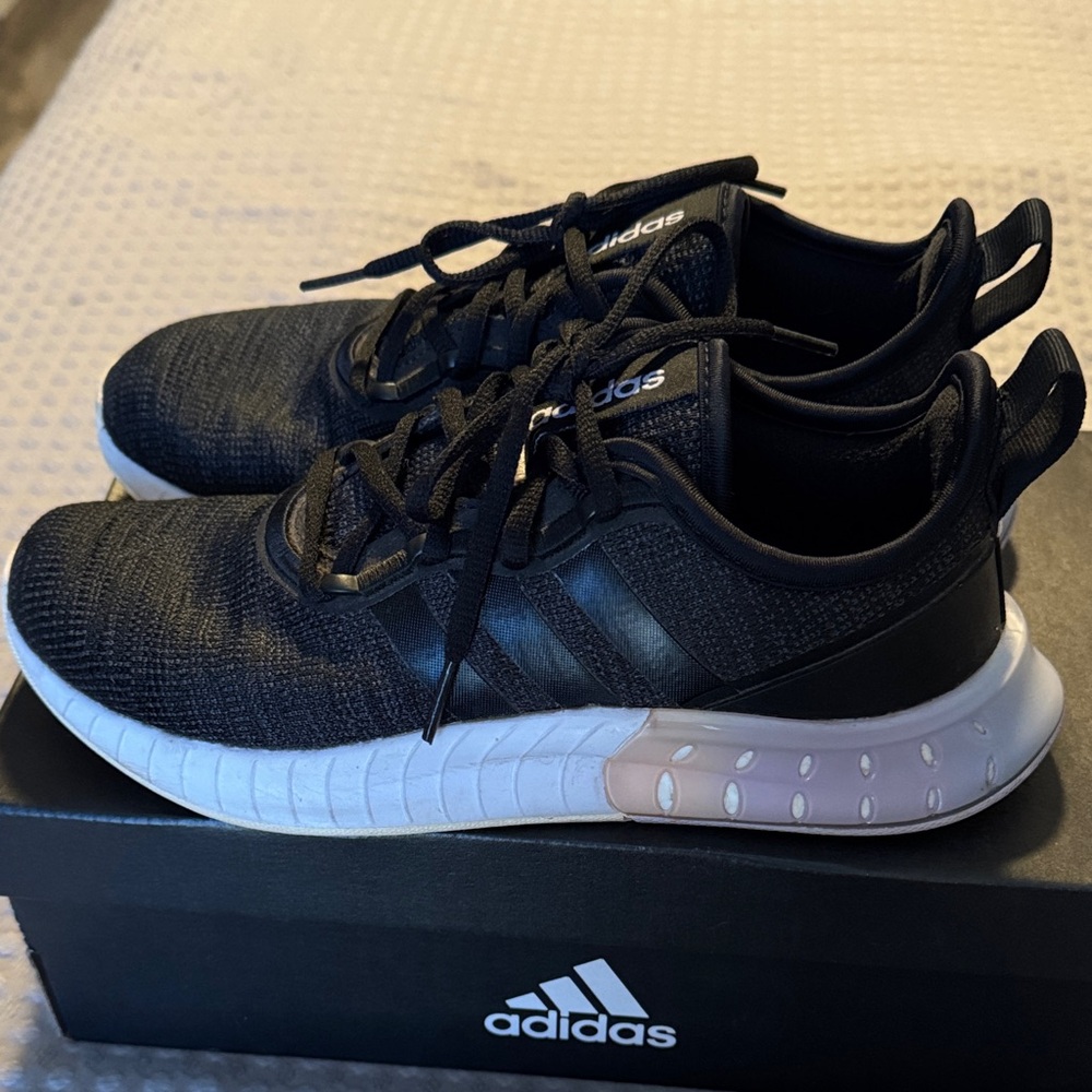 Adidas Black Sneakers with White Sole